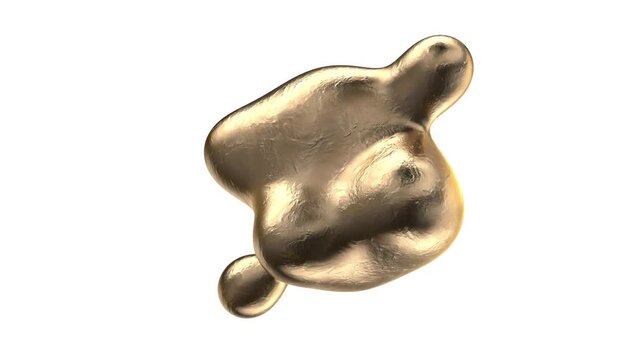 The movement of a stream of liquid gold droplets of a simple form. Seamless animation looping.