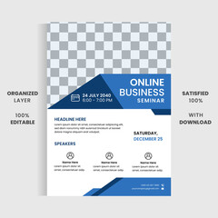 Online Business Conference Flyer Template. Webinar Flyer