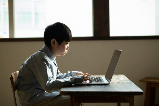 Boy Learning with PC