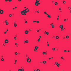 Set Wrong key, Digital door lock, Key and Old on seamless pattern. Vector