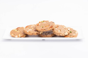 Gheewala Sohan Halwa Patti Mithai Originating From Punjab Multan Karachi Ajmer And Old Delhi India Is Made Of Pure Desi Ghee Doodh Cornflour Maida And Meetha Sugar. White Background With Copy Space