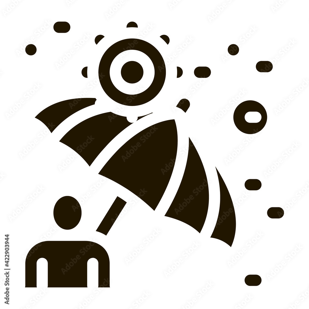 Canvas Prints umbrella protection against viruses icon Vector Glyph Illustration