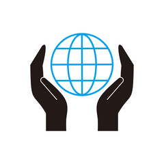 hands and earth icon vector illustration