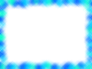 Obraz premium Abstract multicolored frame of blurred crossed lines in green-blue tone