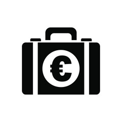 Euro money bag icon