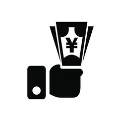 Yen cash payment icon