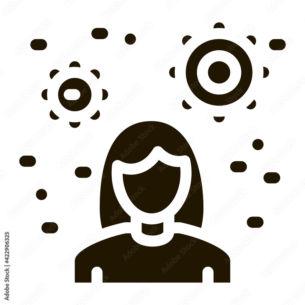 Wall mural female virus carrier icon Vector Glyph Illustration