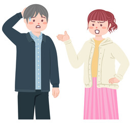 彼女に怒られて困っている彼氏