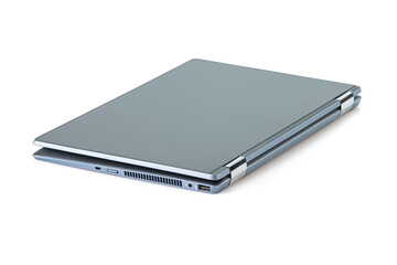 Laptop blank white screen isolated on white background