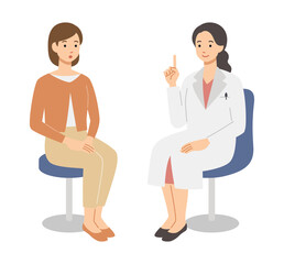 若い女性を診察する女性医師