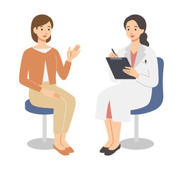 若い女性を診察する女性医師