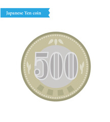 Japanese 500 yen coin bank from 2024 illustration