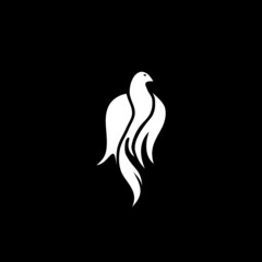 Phoenix logo concept icon isolated on dark background