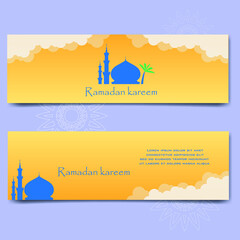 Ramadan kareem banner design. Ramadan vector.muslim banner template with eps 10 for free royalty