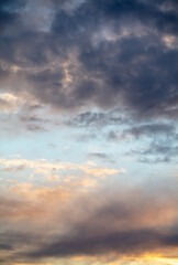 Fototapeta na wymiar Rain clouds in the sky at sunset