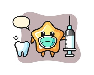 Mascot cartoon of star with ice cream truck