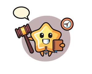 Mascot cartoon of star as a king