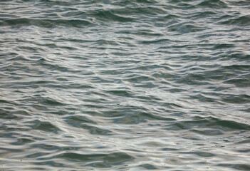 The smoothness of the water in the sea.