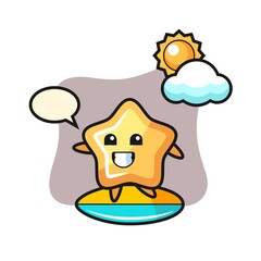 Illustration of star cartoon is playing basketball