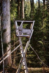 Hochstand für die Jagd im Wald