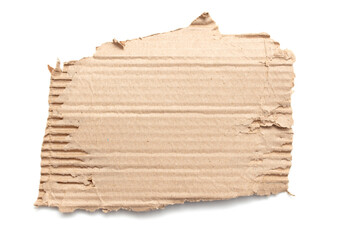 Cardboard sheet isolated on white background. Close-up