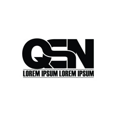 QSN letter monogram logo design vector