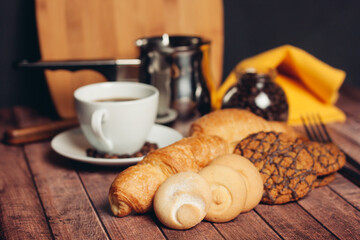 flour products for tea sweets cookies a cup with a drink breakfast