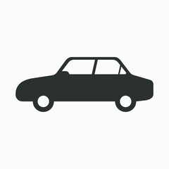 Fototapeta premium Sedan icon isolated on white background. Simple car symbol. Automobile pictogram.