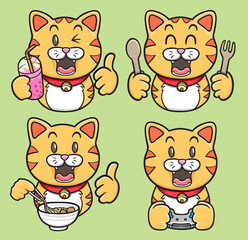 kawaii cute emoji sticker characters cartoon cats illustration