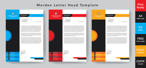 Modern Letterhead design template	| Pad Design Print Ready