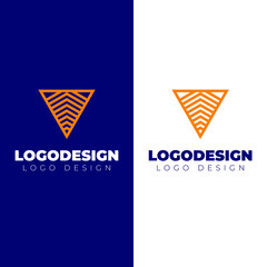 Naklejka premium triangle logo design minimal and modern logotype vector template