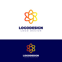 quantum floral logo design creative logotype vector template