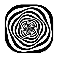 Op-art, optical, visual art element with inward rotation