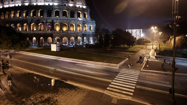 Colosseum at night timelapse