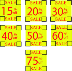 logo, sale icon indicating the percentage of discount on the offered product