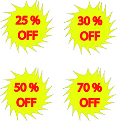 logo, sale icon indicating the percentage of discount on the offered product