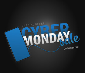 Cyber Monday background design. EPS 10 vector illustration