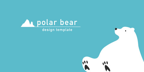Polar Bear design vector template, しろくまデザイン