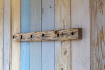 Natural wood boards on the outer wall of a country house