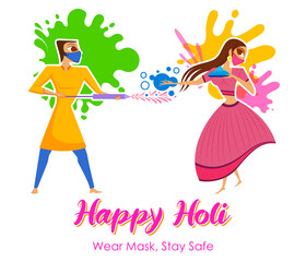 Obraz na płótnie Canvas Happy Holi background card design for color festival of India celebration greetings