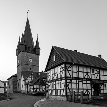 The village an church of Netra in Hesse Germany