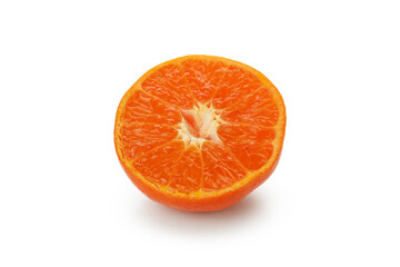 Fresh ripe mandarin isolated on white background