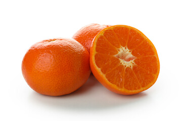Fresh ripe mandarin isolated on white background