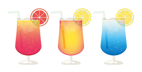 トロピカルドリンクのイラストセット