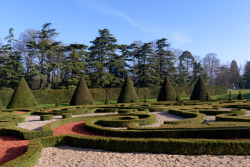 French gardens of the public park of Sceaux in Grand Paris