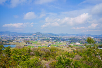 Fototapeta na wymiar 春の里山　香川県三木町からさぬき市方面にかけて撮影
