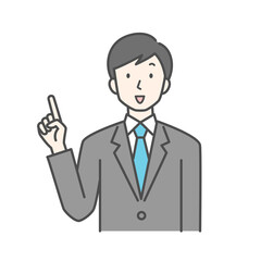 ポイントを説明するビジネスマン