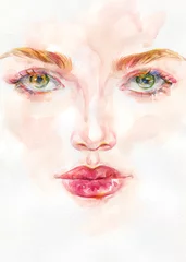 Rolgordijnen watercolor painting. fantasy female portrait. illustration.   © Anna Ismagilova