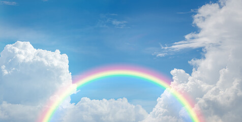 rainbow in cloudy sky