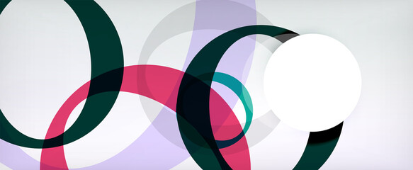 Fototapeta premium Ring geometric shapes, o letter repetition wallpaper. Abstract background for business or technology presentations, internet posters or web brochure covers